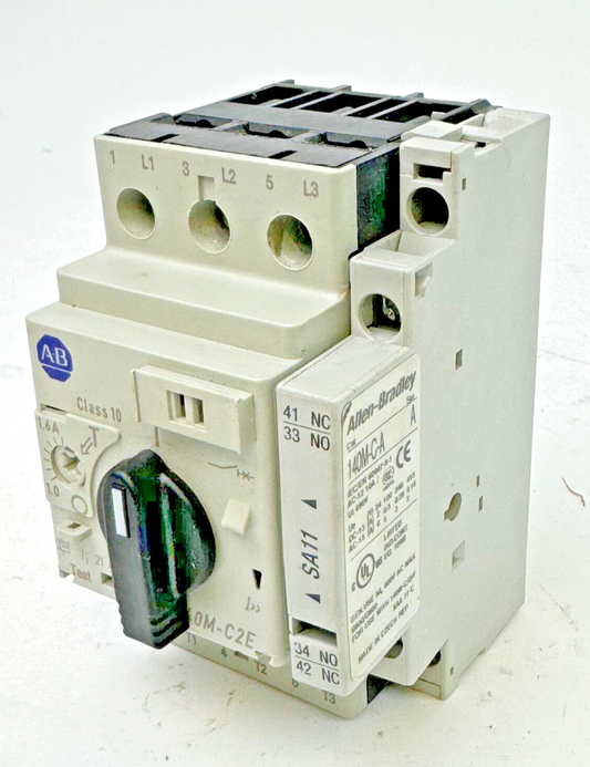 ALLEN-BRADLEY - 140M-C2E-B16 SER. C - MOTOR PROTECTOR + 140M-C-A SER. A AUX. CON