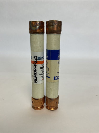 FERRAZ SHAWMUT TRS20R 20A 600VAC 300VDC TRI-ONIC FUSE DUAL ELEMENT (LOT OF 2)