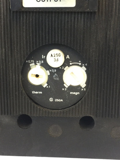 MERLIN GERIN C250G CIRCUIT BREAKER COMPACT 600VAC 250VDC 3 POLE 250A