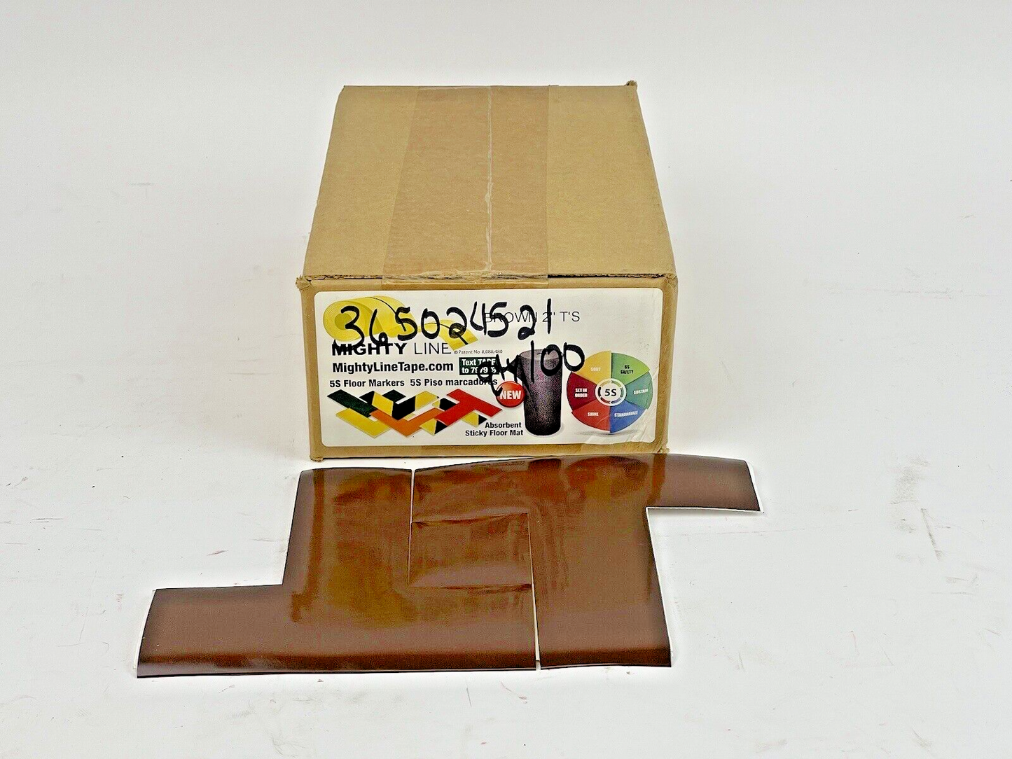 MIGHTY LINE TAPE - BROWN T - BOX of 100 T'S - INDUSTRIAL TAPE - 6"X6"X2"