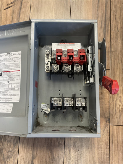 SIEMEN HF362N FUSIBLE SAFETY SWITCH 600VAC 50HP 600VDC 30HP 60A