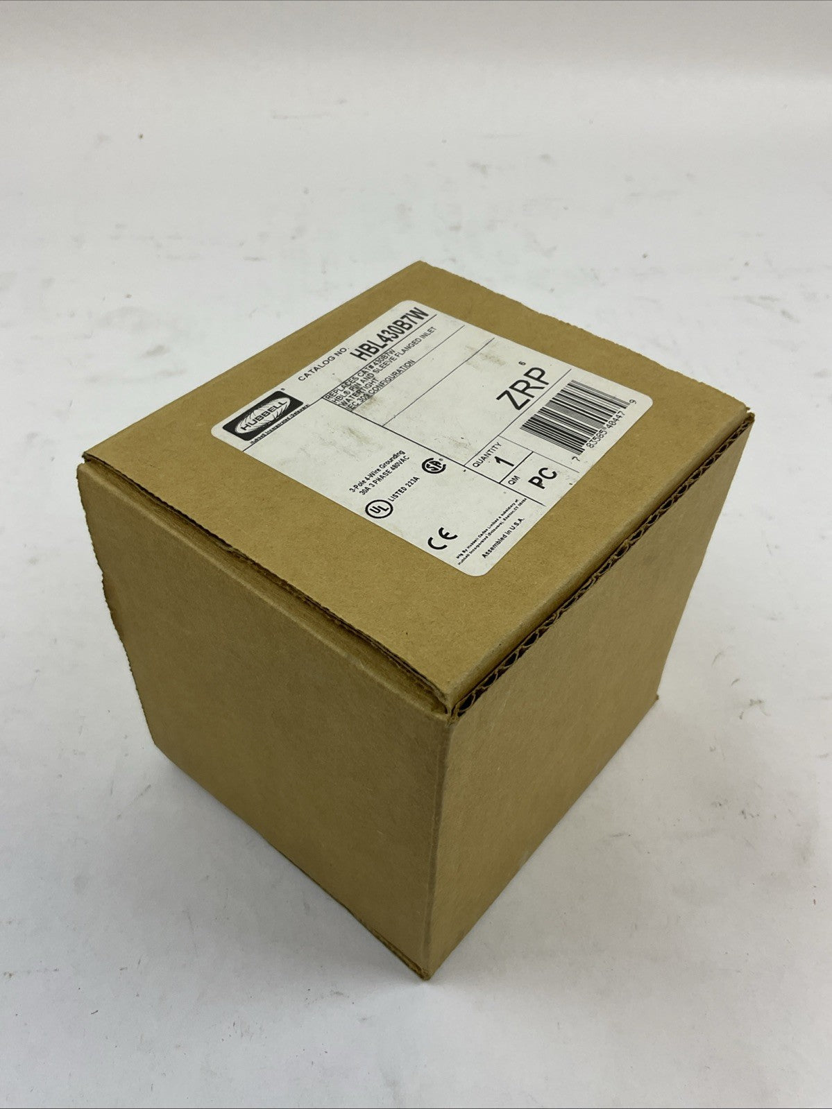 HUBBELL HBL430B7W PIN AND SLEEVE FLANGED INLET 3PHASE 480VAC 30AMP 3POLE