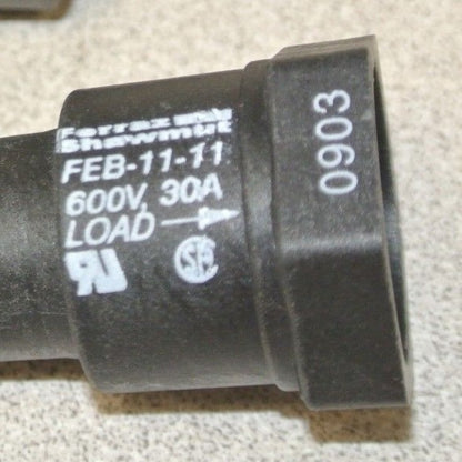 FERRAZ-SHAWMUT FEB-11-11 / IN-LINE FUSE HOLDER SET / 600VAC / 30A / NEW SURPLUS