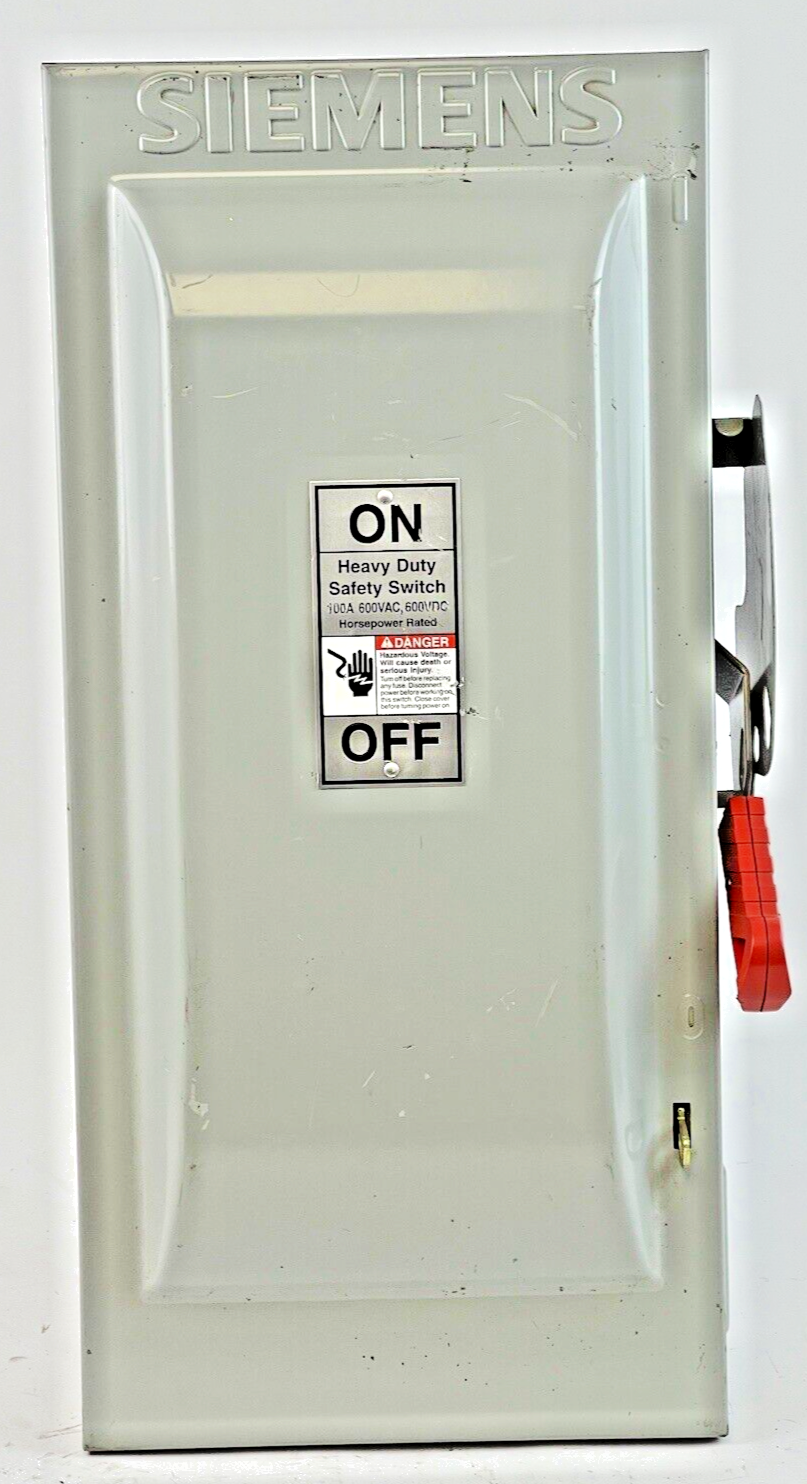 SIEMENS HNF363 ENCLOSED SWITCH 3P 100A 600VAC/VDC