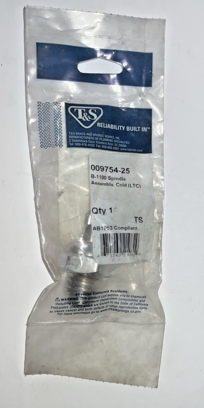 T&S B-1100 SPINDLE ASSEMBLY, COLD (LTC) 009754-25