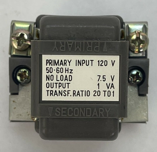 RUNDEL / IDEC T1 TRANSFORMER POWER SUPPLY INPUT 120V 60HZ NO LOAD 7.5V OUTPUT