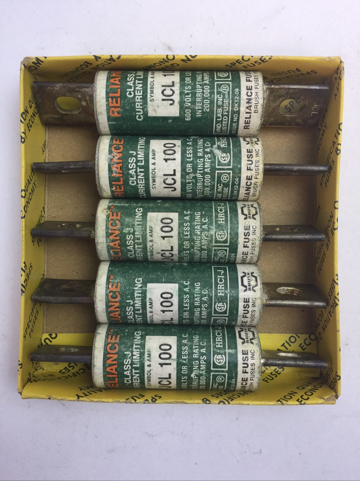 RELIANCE JCL100 CLASS J CURRENT LIMITING FUSE 100AMP 600VAC (LOT OF 5)