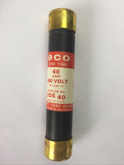 ECONOMY EOS40 ONE TIME FUSE 40AMP 600VAC (BOX OF 10)
