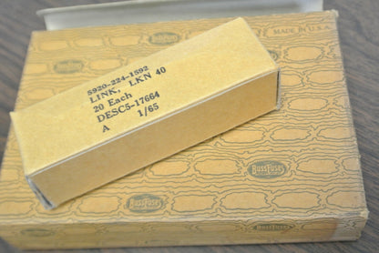 BOX of 20 / BUSS LKN40 SUPER-LAG® RENEWABLE FUSE LINKS / 250V / NEW SURPLUS