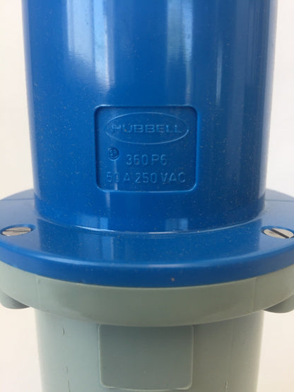 HUBBELL 360P6 PLUG 60AMP 250VAC 2POLE 3-WIRE GROUNDING