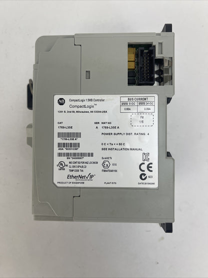 ALLEN BRADLEY 1769-L35E COMPACT LOGIX 1.5MB CONTROLLER SER A 24VDC 0.09A