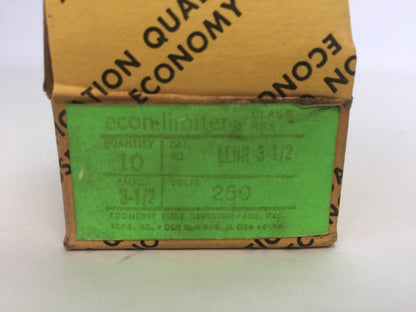 ECONOMY LENR 3-1/2 ECON-LIMITER CLASS RK5 FUSE 250VAC 3-1/2AMP (BOX OF 10)