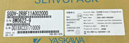 YASKAWA SGDV-2R8F11A002000 SERVO DRIVE 3PH 9.4A 230V 400HZ