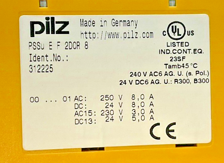 PILZ PSSU E F 2DO5 CARRIER MODULE 240VAC ****LOTOF4****