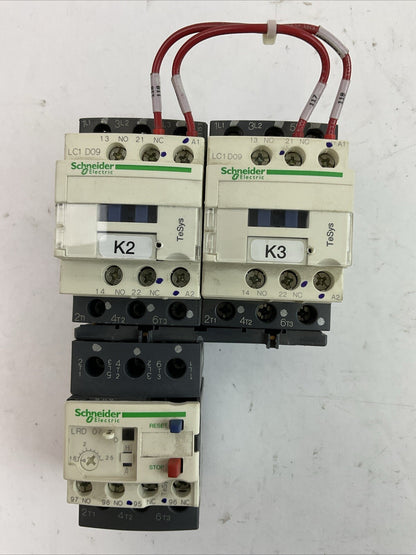 SCHNEIDER ELECTRIC REVERSING STARTER (LC1D09(2) CONTACTOR+LRD07 RELAY) 120V COIL