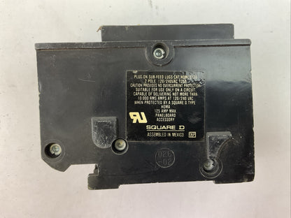 SQUARE D HOML2125 CIRCUIT BREAKER 2POLE 125AMP 120/240VAC SUB-FEED LUG