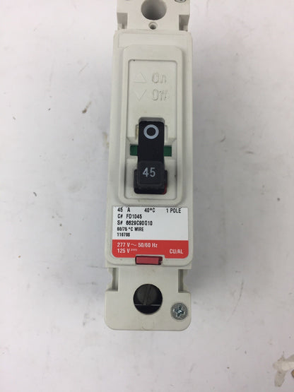 EATON FD1045 SERIES C INDUSTRIAL CIRCUIT BREAKER 45 AMP 277VAC 1 POLE