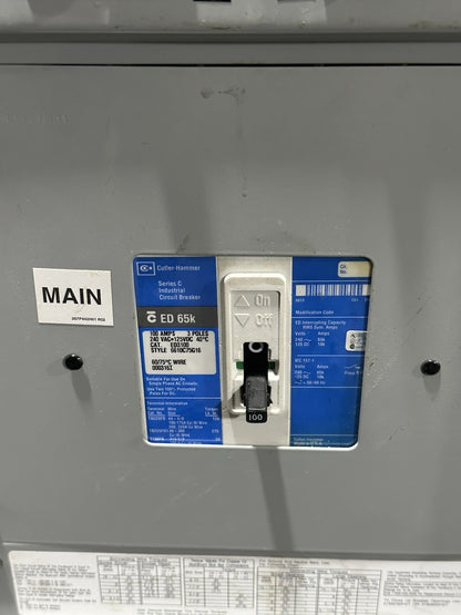 Cutler Hammer PRL1A Panelboard 150AMP 120/208V 3PH 4W 30 Space 100AMP Main