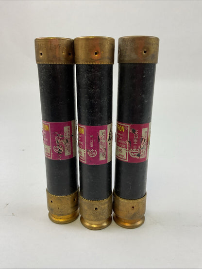 FUSETRON FRS-R-45 DUAL-ELEMENT TIME DELAY CURRENT LIMITING 600VAC 45A (LOT OF 3)