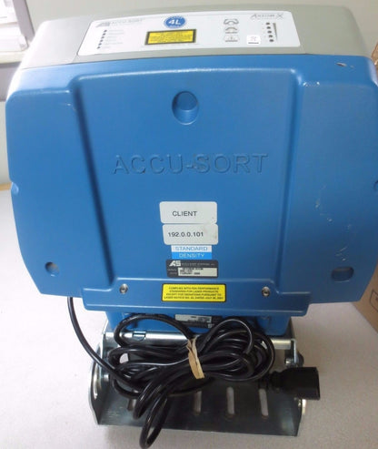 ACCU-SORT AXIOM-X LASER 4L BARCODE SCANNER W/ PS-4024 DC POWER SUPPLY- FOR PARTS