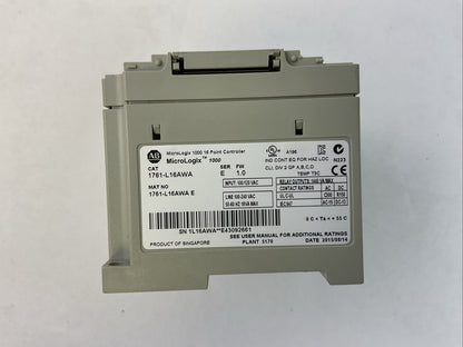 ALLEN BRADLEY 1761-L16AWA MICROLOGIX 1000 SER E FW 1.0 16 POINT CONTROLLER