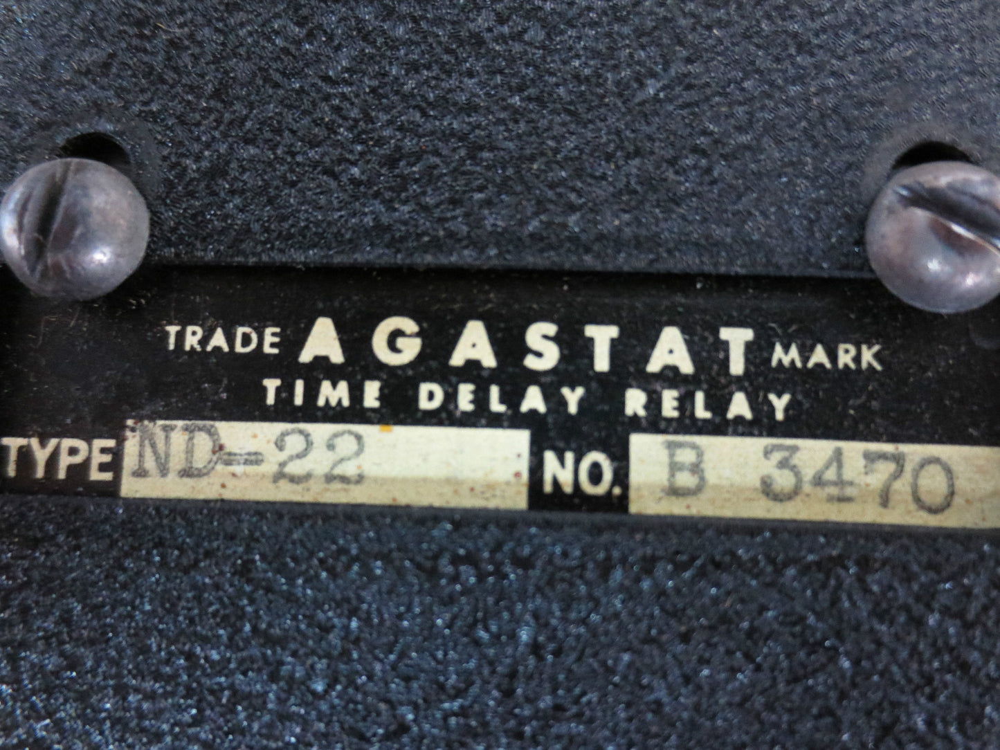 AGASTAT ND-22 TIME DELAY RELAY - 24VDC, 50/60Hz - NEW SURPLUS