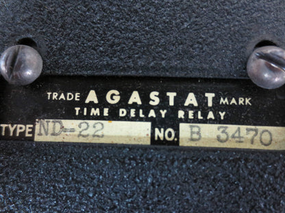 AGASTAT ND-22 TIME DELAY RELAY - 24VDC, 50/60Hz - NEW SURPLUS