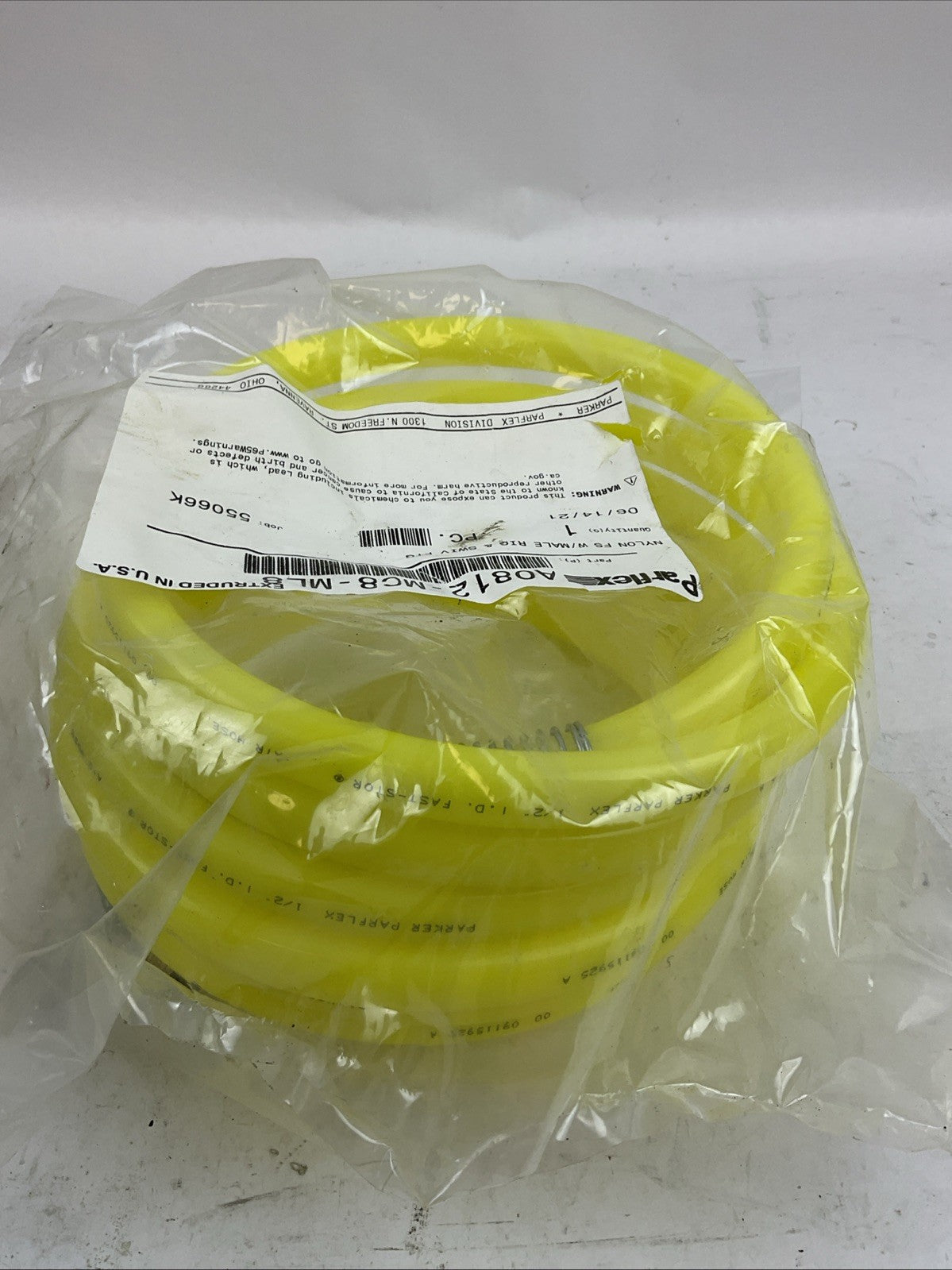 PARFLEX A0812-MC8-ML8 NYLON FS W/ MALE RIG & SWIV FTG AIR HOSE