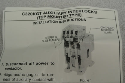 CUTLER-HAMMER C320KGT2 TOP-MOUNT AUXILIARY CONTACT / 1 N.C. / NEW SURPLUS