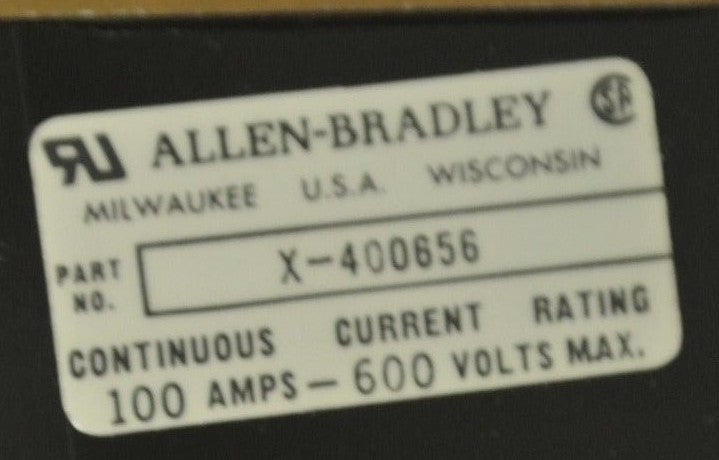 ALLEN-BRADLEY 1494F-C211 Ser. A  FUSE BLOCK ADAPTER PLATE 250V, 100A w/ X-400656