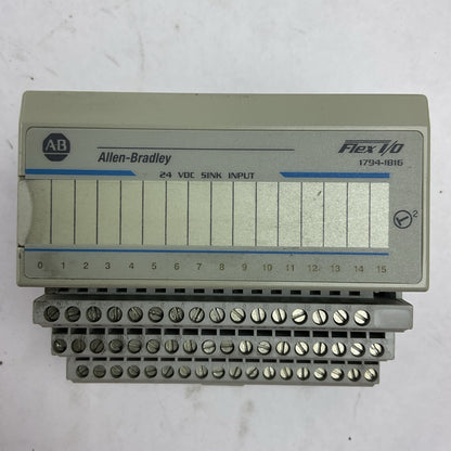 ALLEN BRADLEY 1794-TB3 SER A REV C01 BASE 1794-IB16 SER A REV B01 24VDC INPUT