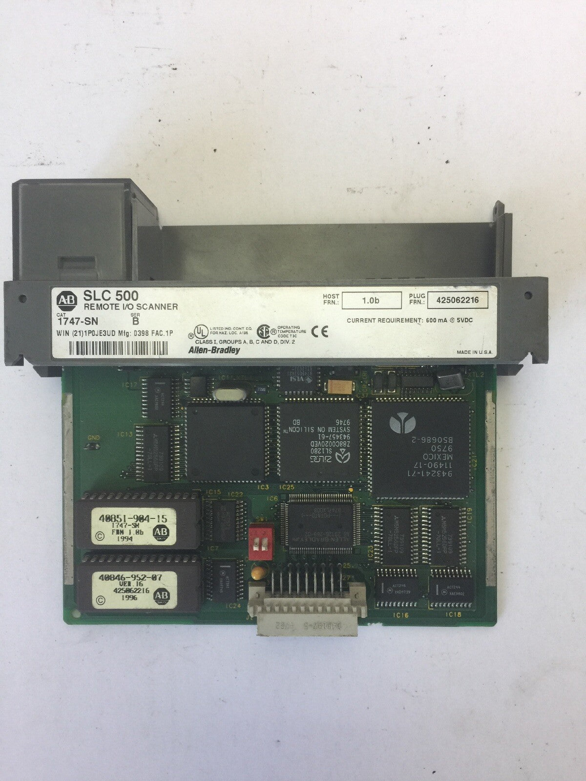 ALLEN BRADLEY 1747-SN REMOTE I/O SCANNER SER B  FRN 1.0B
