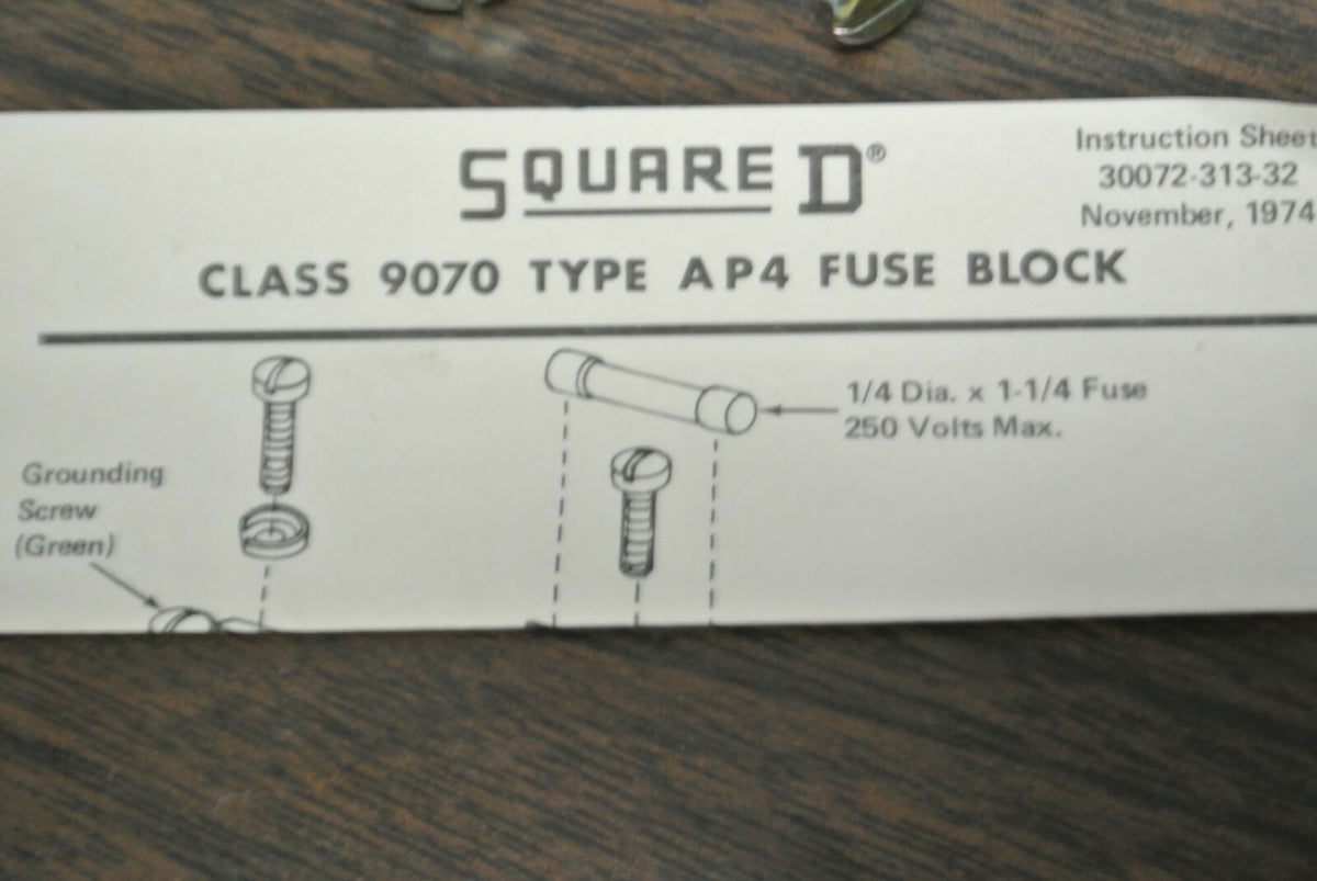 SQUARE D / 9070 AP-4 / FUSE BLOCK ASSEMBLY / NEW SURPLUS