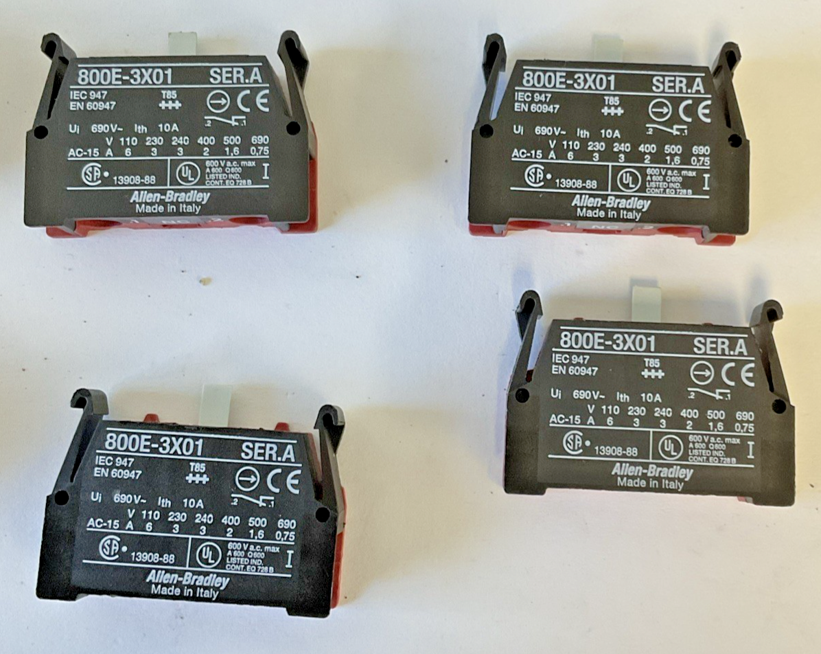 ALLEN BRADLEY 800E-3X01 CARTRIDGE AND LATCH SER.A 690VAC***LOTOF4***