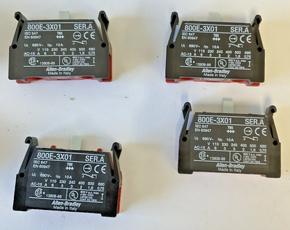 ALLEN BRADLEY 800E-3X01 CARTRIDGE AND LATCH SER.A 690VAC***LOTOF4***