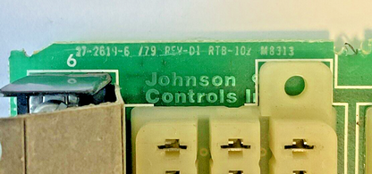 JOHNSON CONTROLS 27-2619-6 /79 REV-D1 RTB-102 M8313 CONTROL BOARD 24-279862