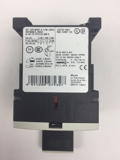 SIEMENS 3RH1131-1BB40 CONTACTOR WITH 3RT1916-1BB00 SURGE SUPPRESSOR