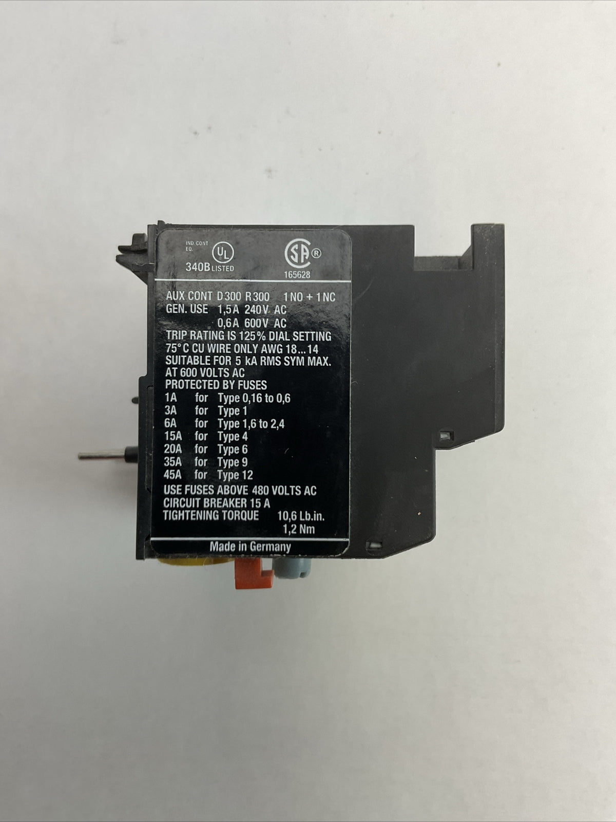 EATON ZE-1,6 MOELLER SERIES OVERLOAD RELAY 1-1.6A ZE-1.6