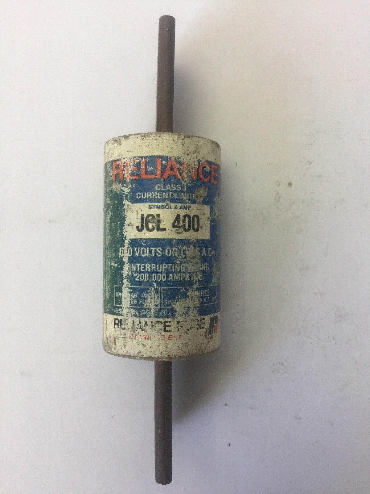 RELIANCE JCL 400 CLASS J CURRENT-LIMITING FUSE 400AMPS 600VAC