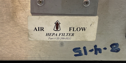 SAS SENTRY AIR SYSTEMS, INC. SS-200-MS WITH SS-200-HLG AIR FLOW HEPA FILTER