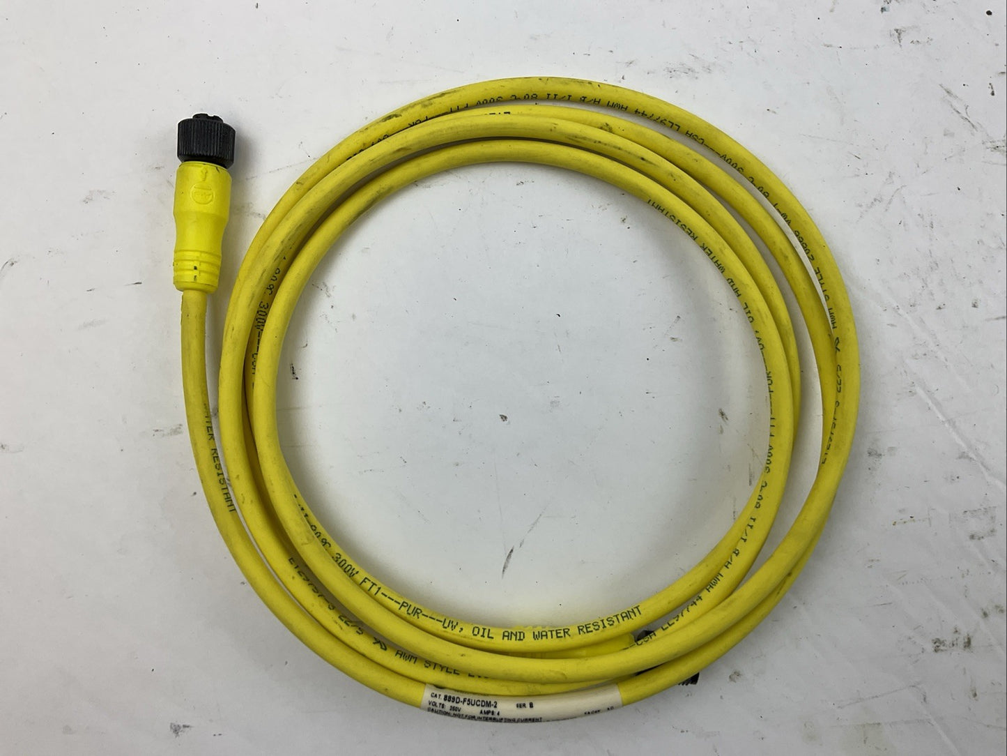 ALLEN BRADLEY 889D-F5UCDM-2 QD CORDSET SER B 250V 4A