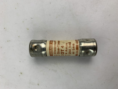 Gould Shawmut One-Time OT4 4A 250V Fuse "Lot of 10"