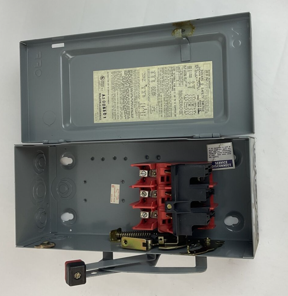 SQUARE D HU361 SAFETY SWITCH NON-FUSIBLE SER.ER  30A 600V