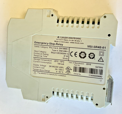 LEUZE MSI-SR4B-01 EMERGENCY STOP RELAY 24VAC/VDC
