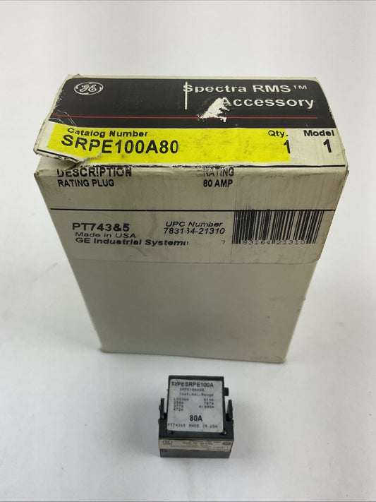 GE SRPE100A80 RATING PLUG 80AMP