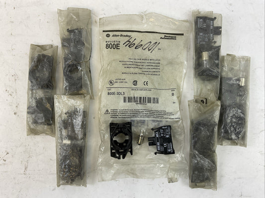 ALLEN BRADLEY 800E-3DL3 FULL VOLTAGE MODULE WITH LATCH (LOT OF 7)