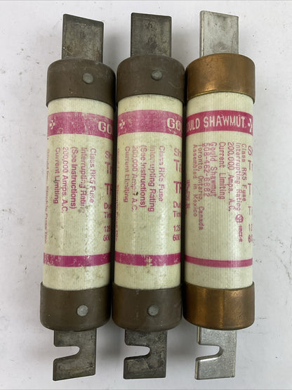 GOULD SHAWMUT TRS125R TRI-0ONIC TIME DELAY RK5 FUSE 600VAC 125AMP (LOT OF 3)