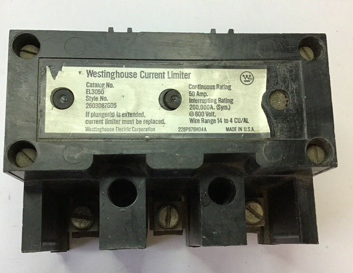 WESTINGHOUSE EL3050 CURRENT LIMITER 50A 600VOLT 2603D87G05