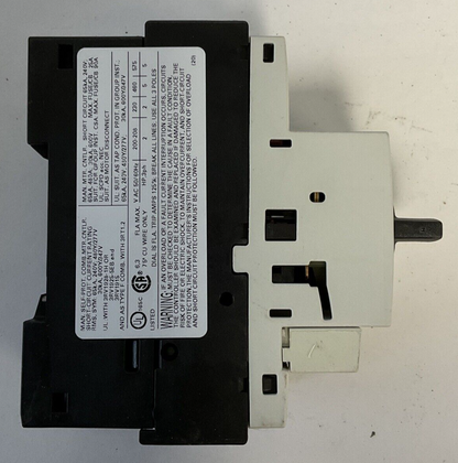 SIEMENS 3RV1021-1GA15 MOTOR STARTER 50/60HZ 600V 6.3-4.5A 6KV 82A