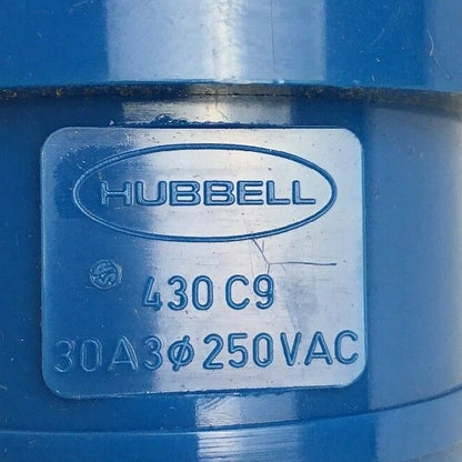 HUBBELL 430C9 PIN&SLEEVE 30AMP 250VOLT 3POLE 4-WIRE GROUNDING